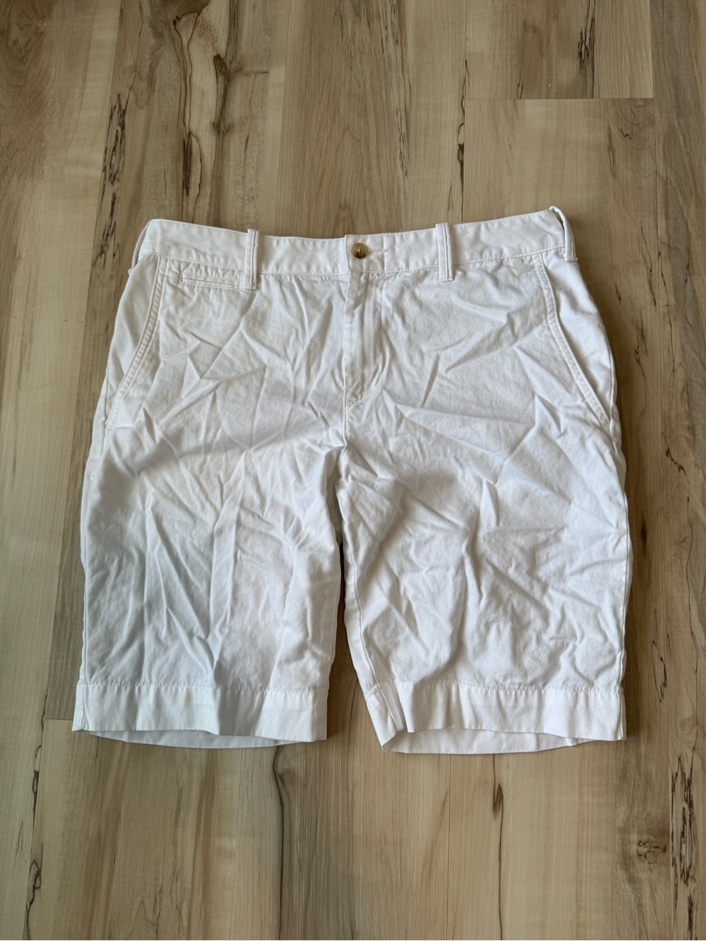Polo Ralph Lauren Mens White Chino Shorts Cotton Twill Flat Front Size Small